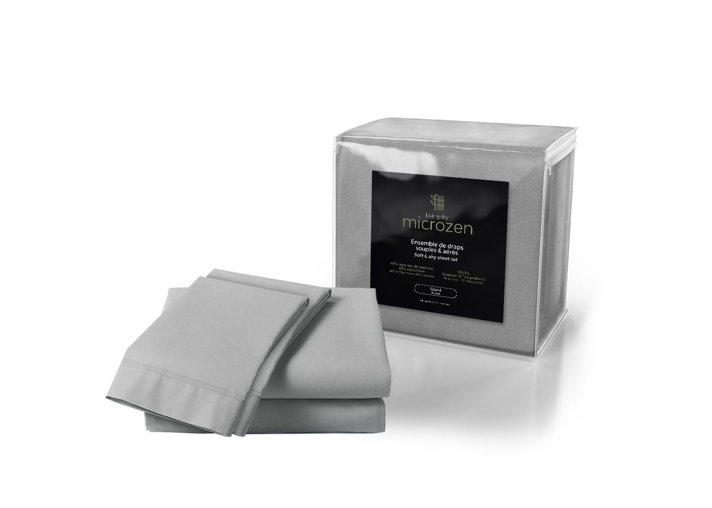 Ensemble de draps de rayonne de bambou et microfibre ultradoux
