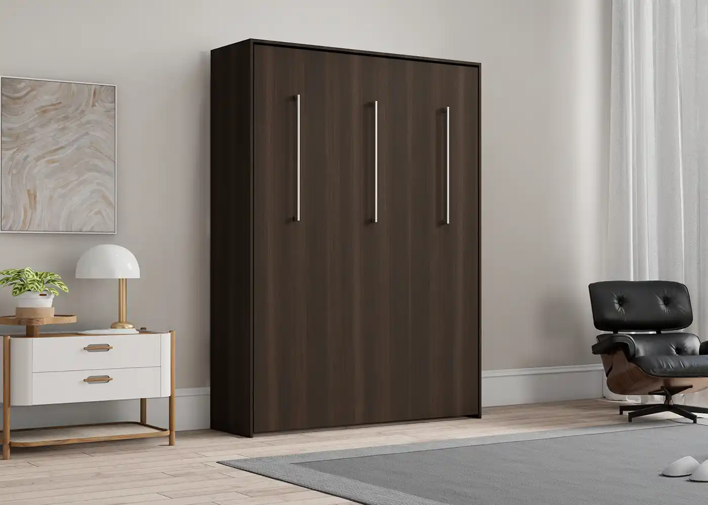 Lifestyle Solitary Vertical White Murphy Bed
